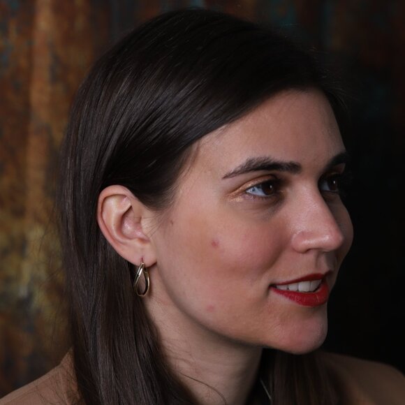 Twisted Italian Gold Hoops real 14k Earrings #36 - Picture 12 of 12